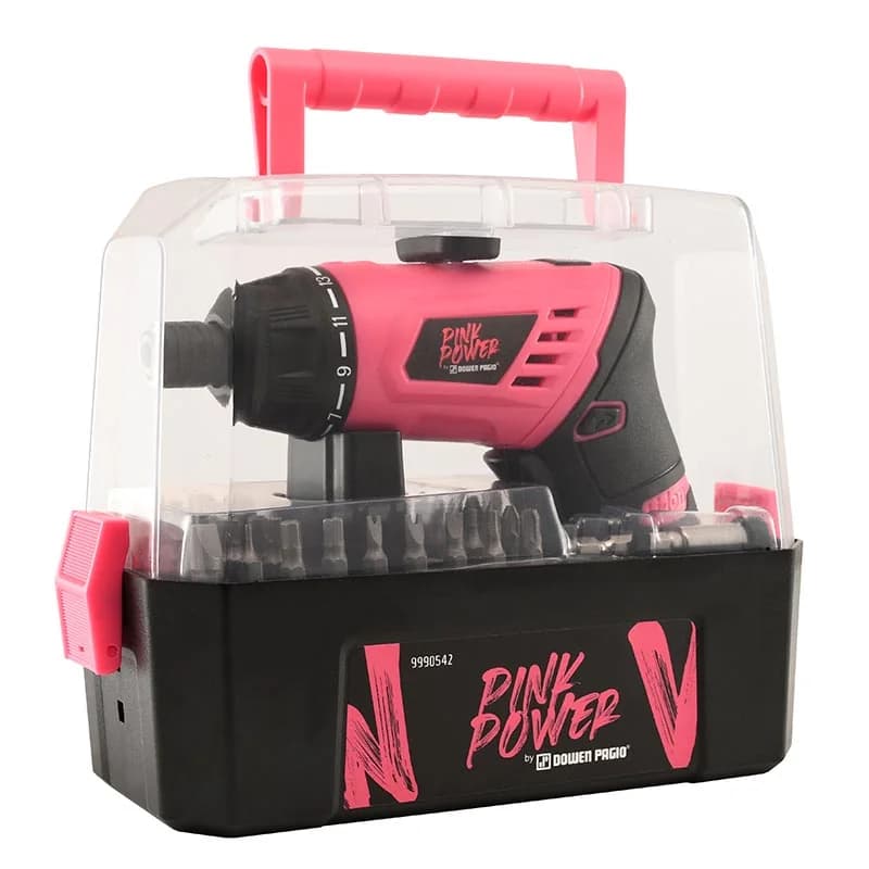 BAT - ATORNILLADOR DOWEN PAGIO PINK 3.6V 1/4 BAT INTERNA+CARG C/ACCESORIOS -*-