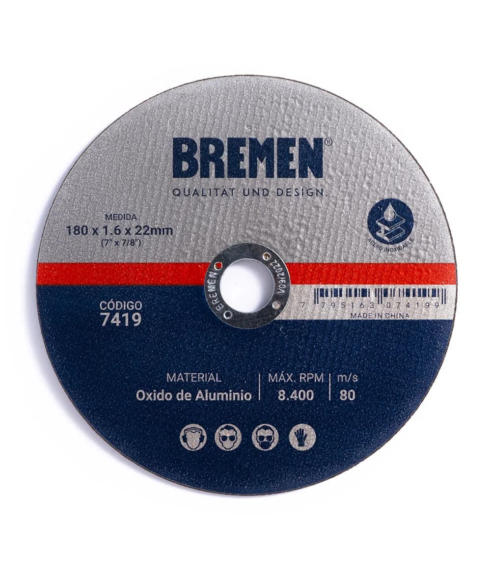 DISCO CORTE BREMEN 7" 180X1.6X22 7419