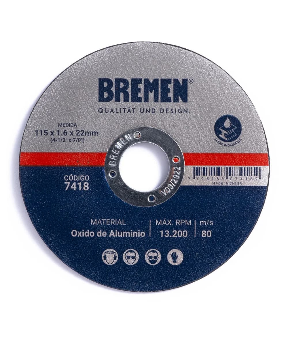 DISCO CORTE BREMEN 4.1/2 115X1.6X22 7418