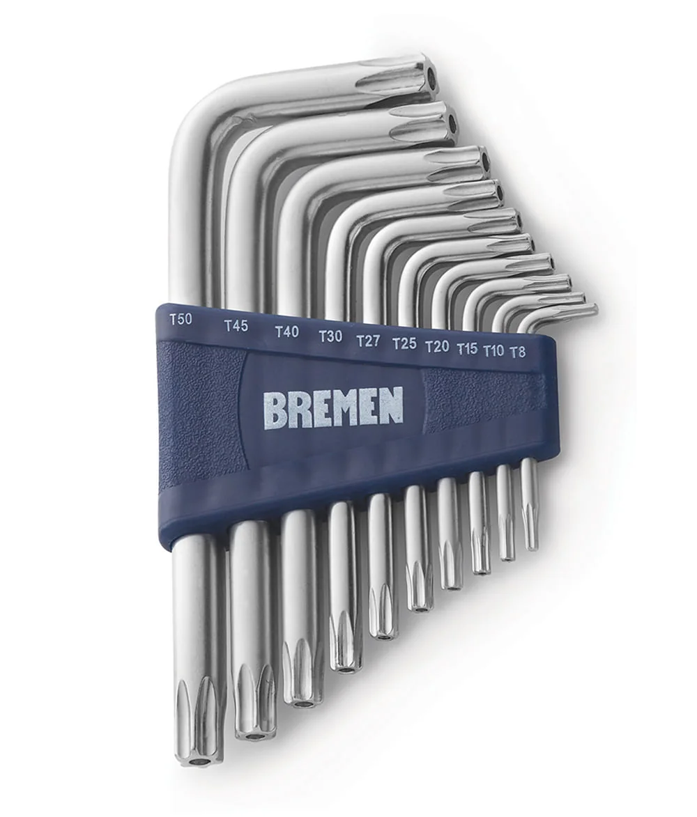 JGO LLAVES TORX BREMEN 10 PZS T8-T50