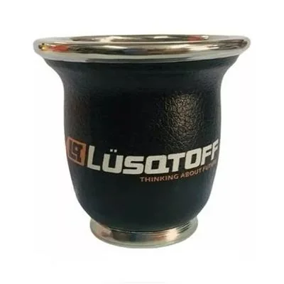 MATE LUSQTOFF DE VIDRIO Y CUERO N/R