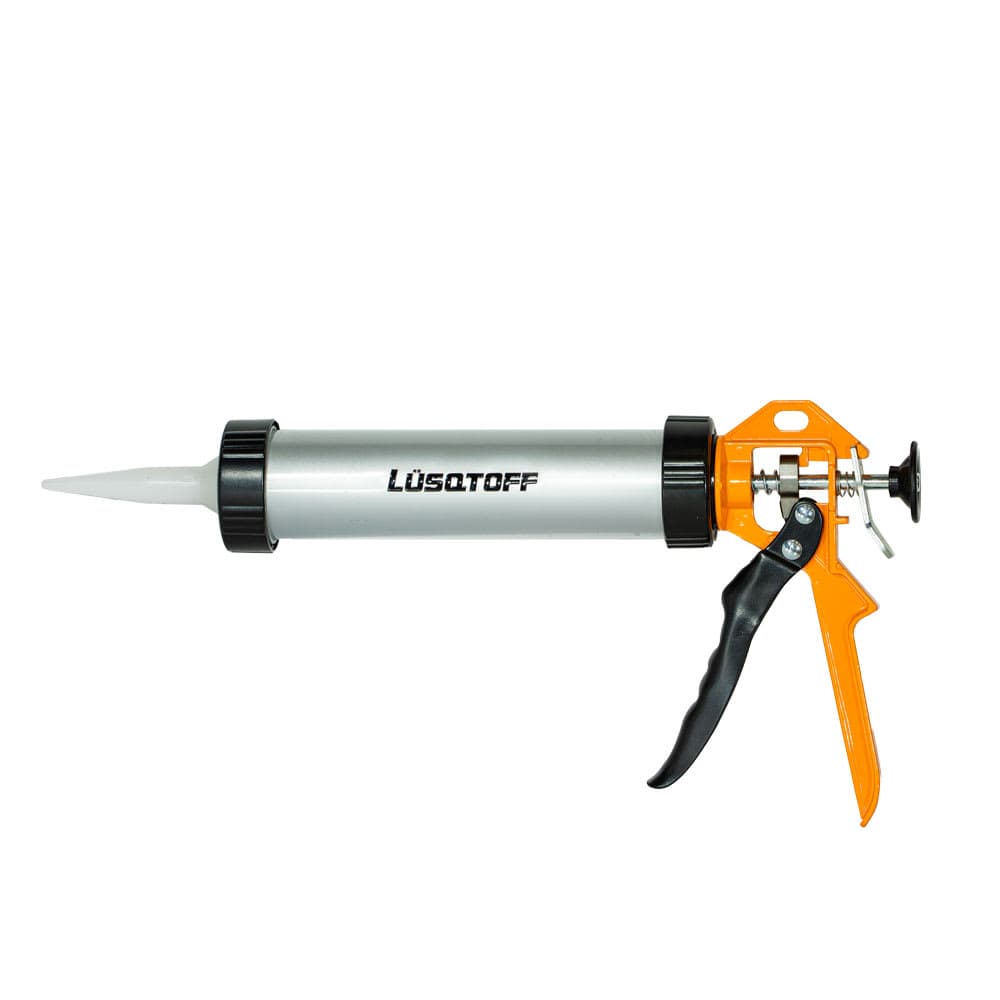 PISTOLA APLICAR SILICONA LUSQTOFF 9" PROFESIONAL ALUMINIO