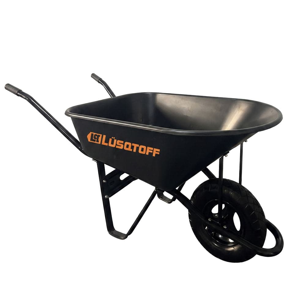 CARRETILLA PLASTICA 95L LUSQTOFF NEGRA R/NEUMATICA