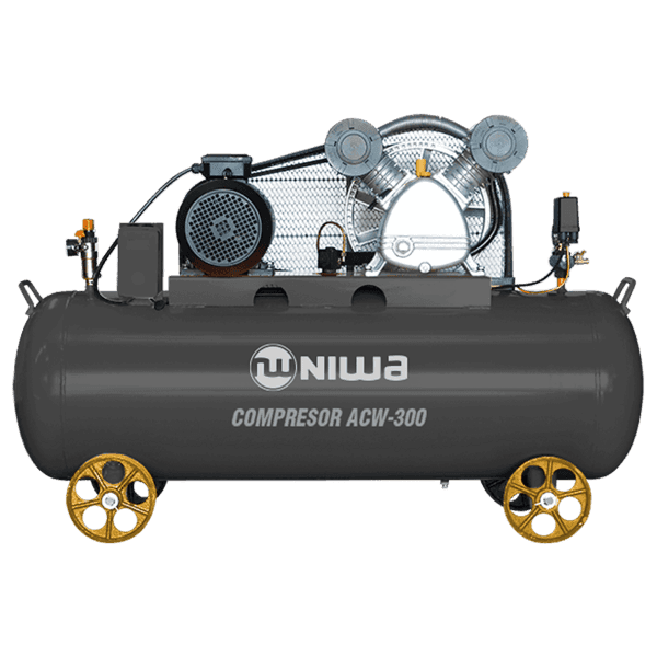 COMPRESOR 300 LTS 380V 5HP BICILINDRICO NIWA CORREA TRIF. ACW300