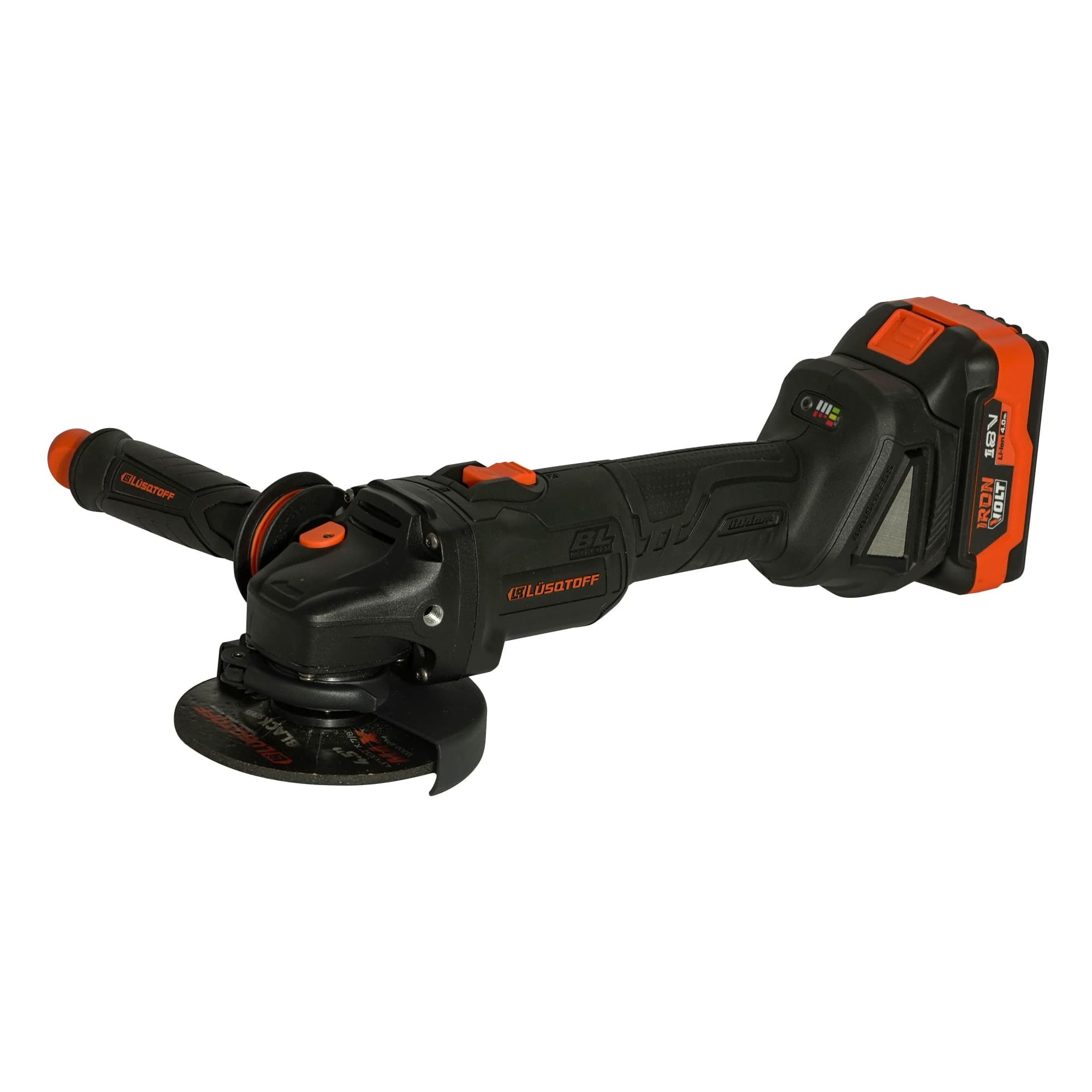 BAT - AMOLADORA 4.1/2 LUSQTOFF BLACK 18V 4HA BRUSHLES 2BAT+CARG