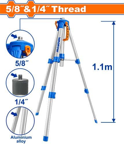 TRIPODE ALUMINIO WADFOW 0.45-1.1M 5/8 Y 1/4