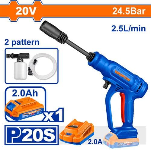 BAT - HIDROLAVADORA WADFOW 20V 2AH 1BAT Y CARG.