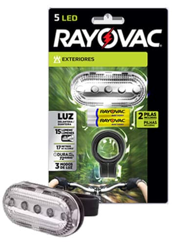 LINTERNA RAYOVAC 5LED FRONTAL P/BICI 3 FUNC