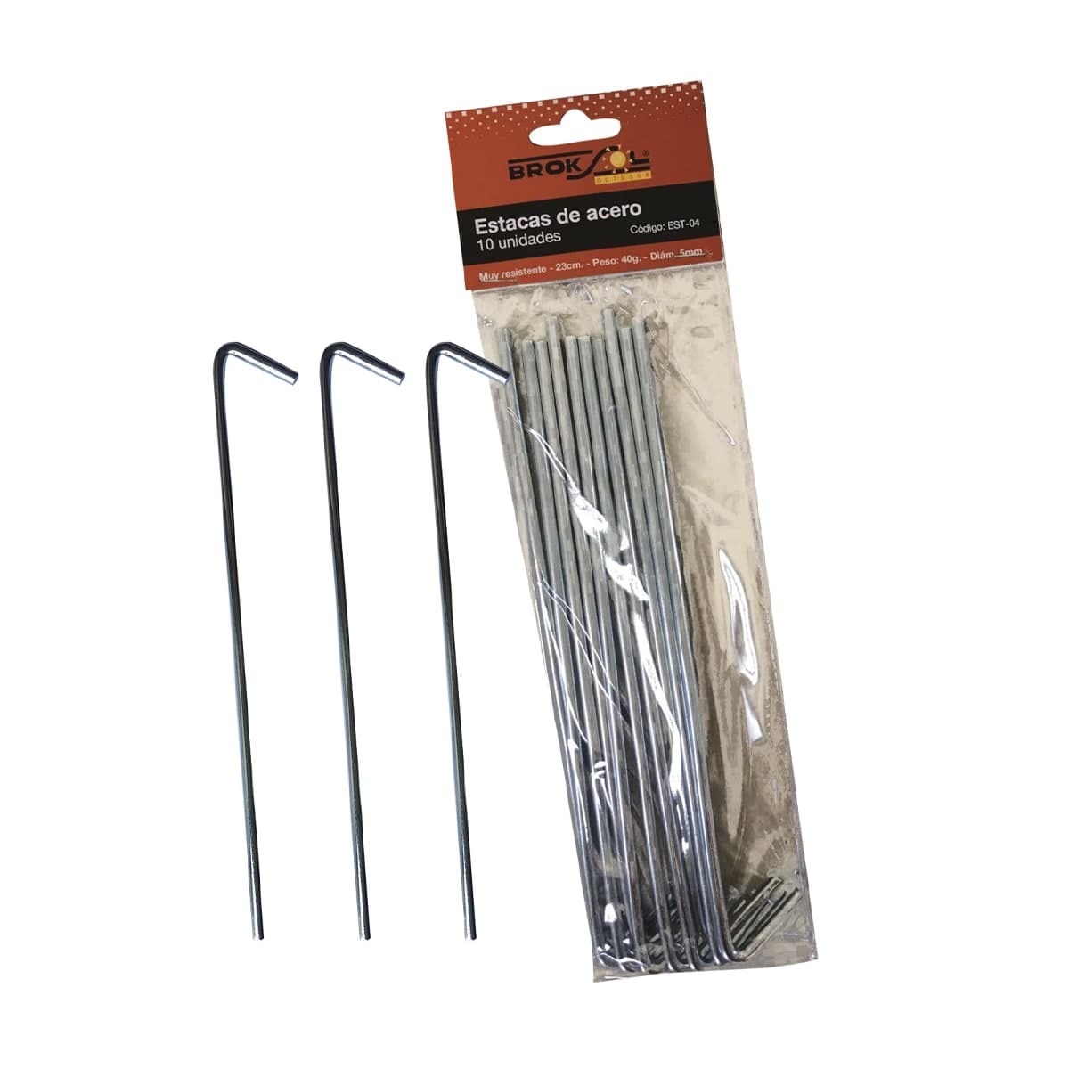 ESTACA ACERO CARPA X10U BROKSOL