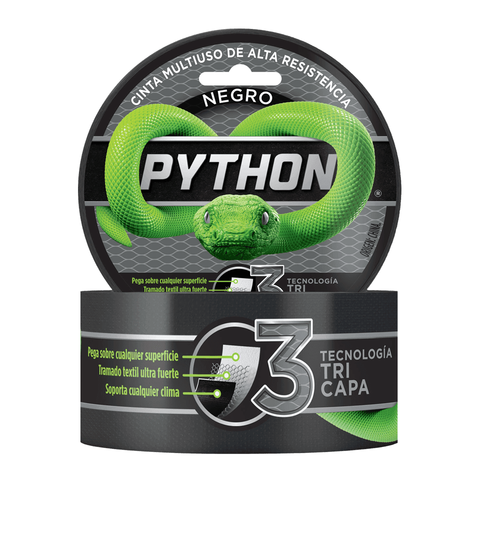 CINTA PYTHON ALTA RESISTENCIA NEGRA 9M X 48MM