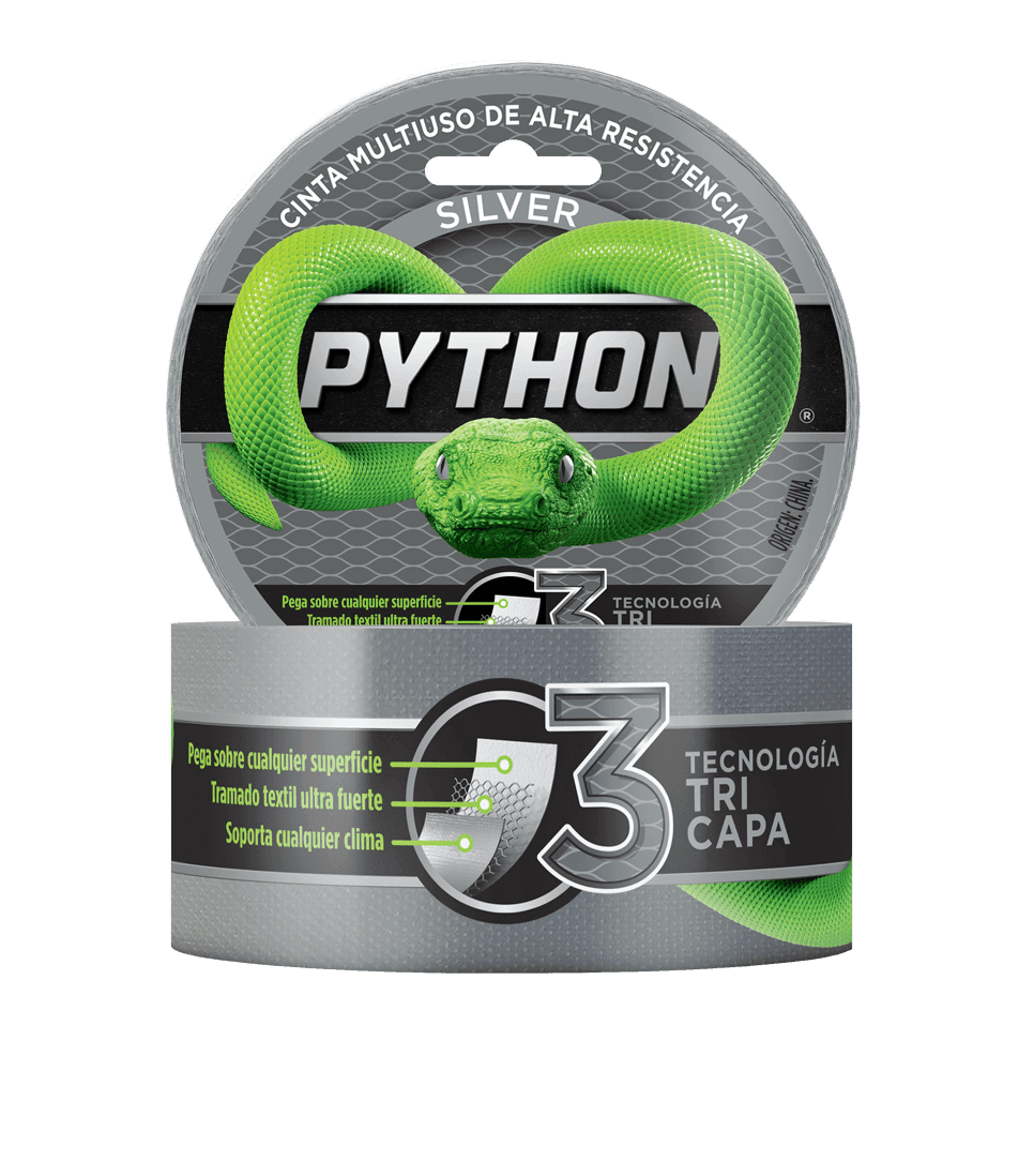 CINTA PYTHON ALTA RESISTENCIA GRIS 9M X 48MM