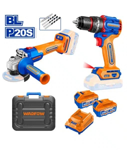 BAT - COMBO ATORNILLADOR TAL.WADFOW 20V 13MM + AMOLADORA 4-1/2 BRUSHLESS